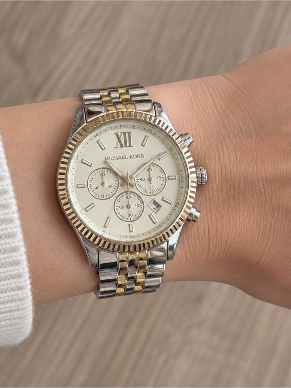 Michael Kors Two-Tone Silver and Gold Men's Chronograph Watch